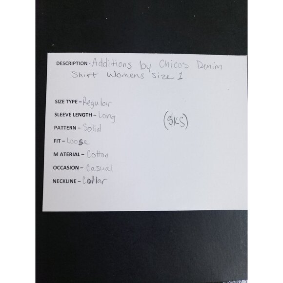 Additions By Chicos Womens Size 1 Long Sleeve Button-Up Chambray Shirt Light - Picture 7 of 7